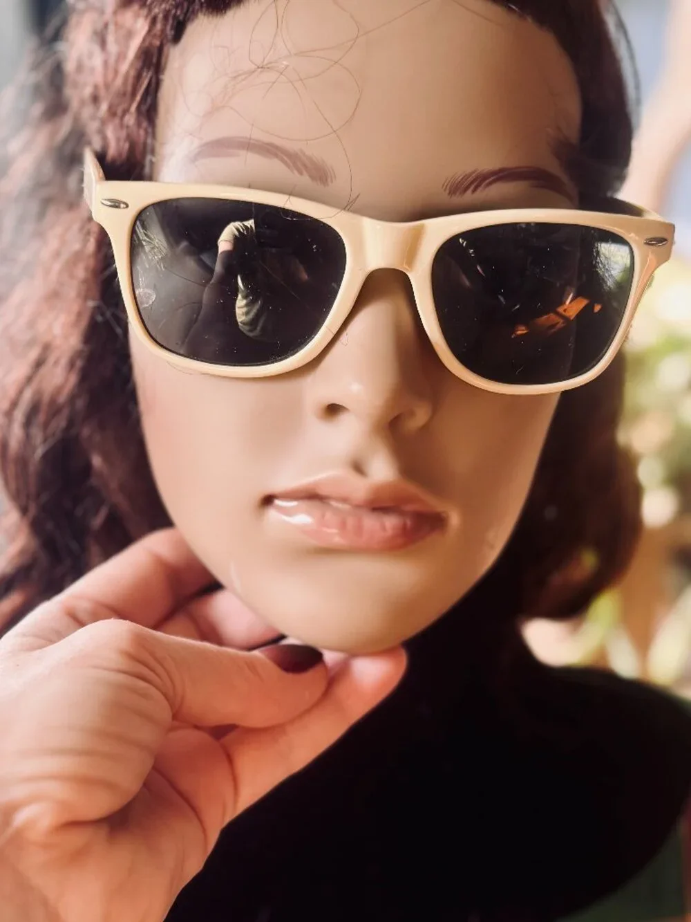 Vintage Classic 1960s Italy Design White Frame Black Sunglasses